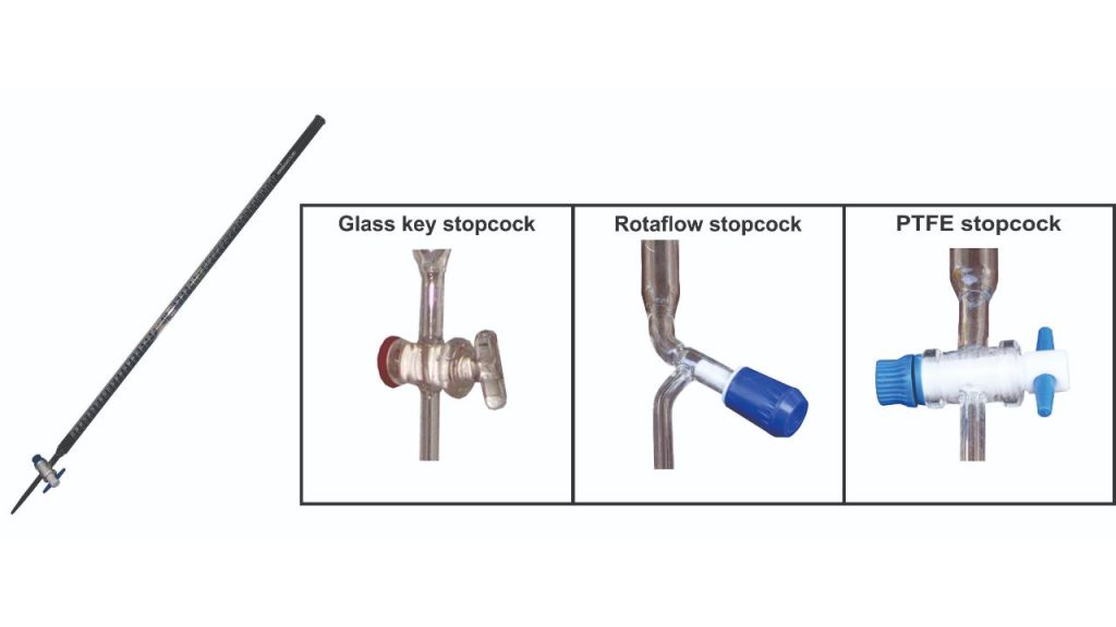 Burette With Glass Key Stopcock/ Rotaflow Stopcock/PTFE Stopcock