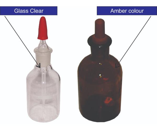 Dropping Bottle Glass Clear/amber With Rubber Teat
